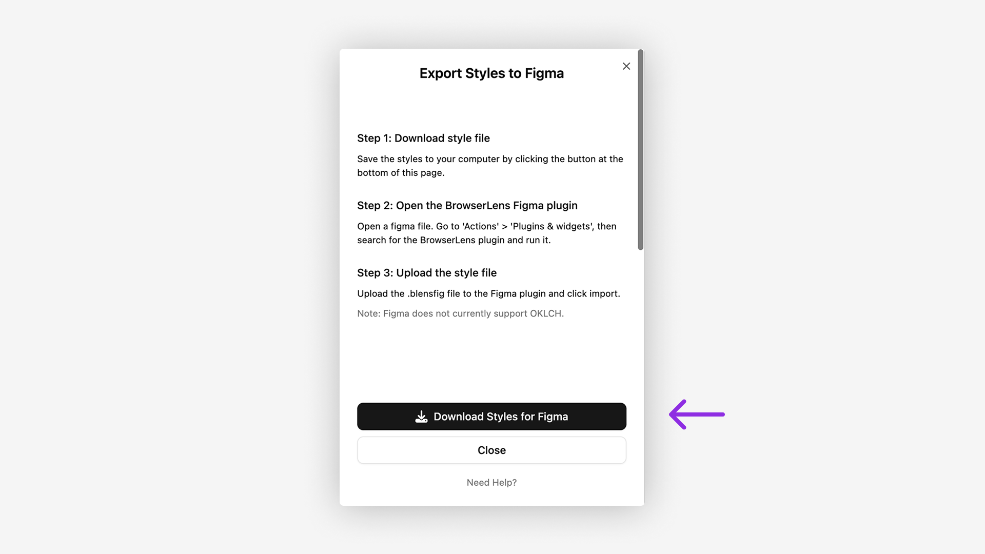 Export Download Button