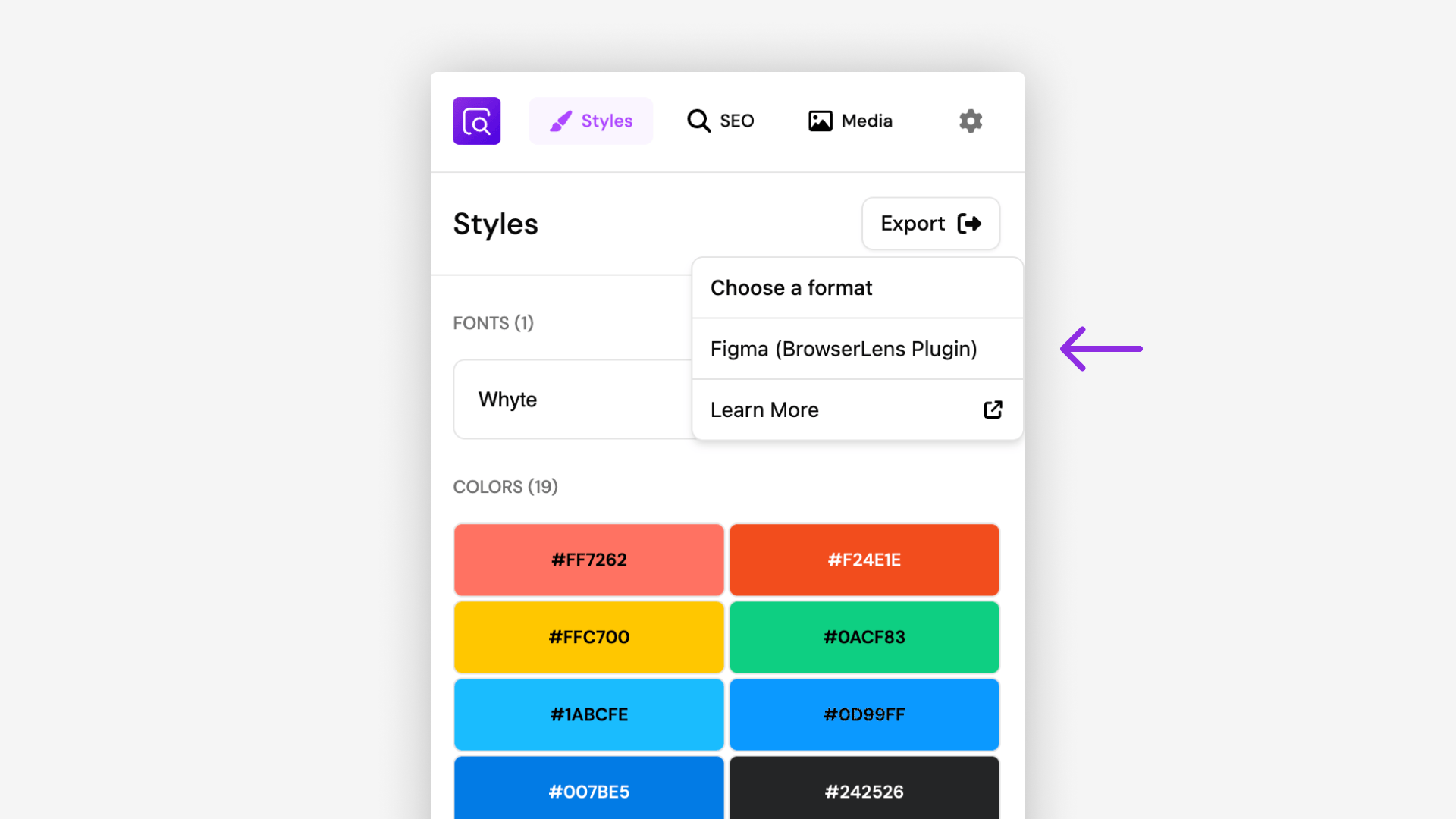 Export Dropdown